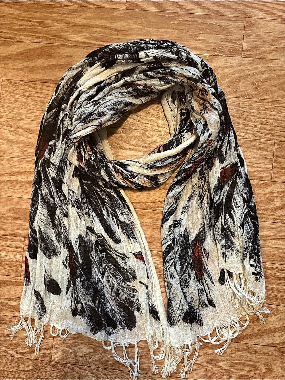 H&M Abstract (feather & leaves) Print Scarf